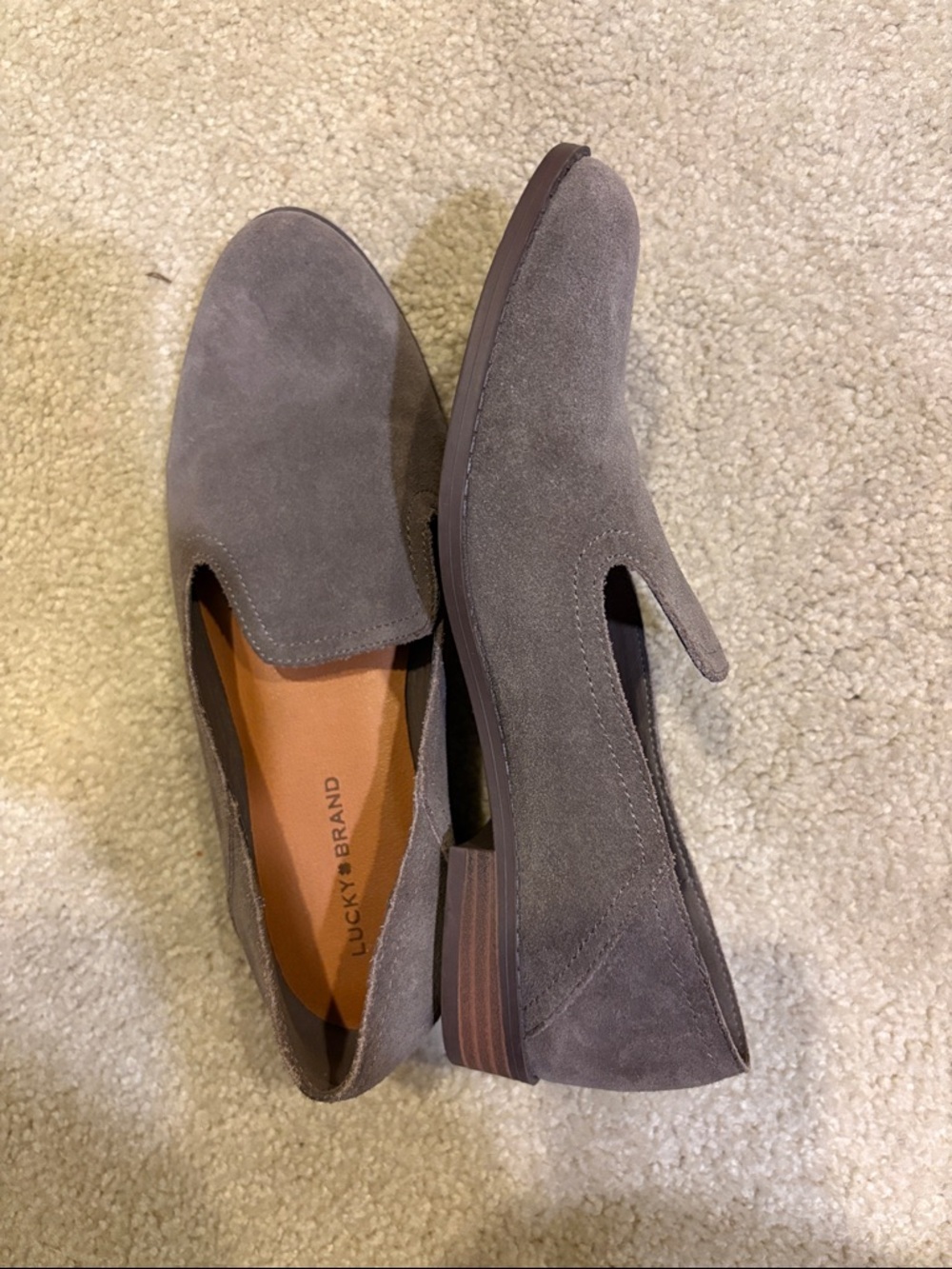 Lucky Brand Gray Suede Slip-On Loafers-Size 7.5